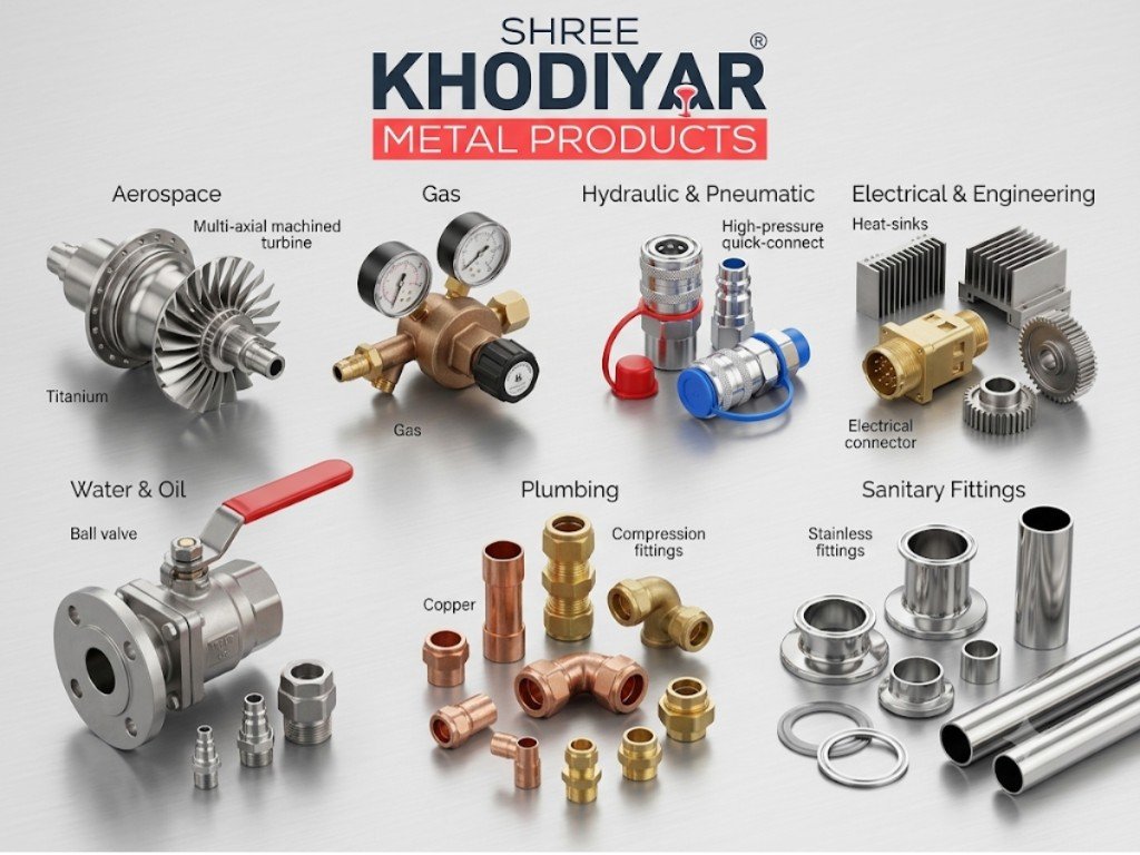 Industries served by Shree Khodiyar Metal Products — precision brass and metal components, Jamnagar